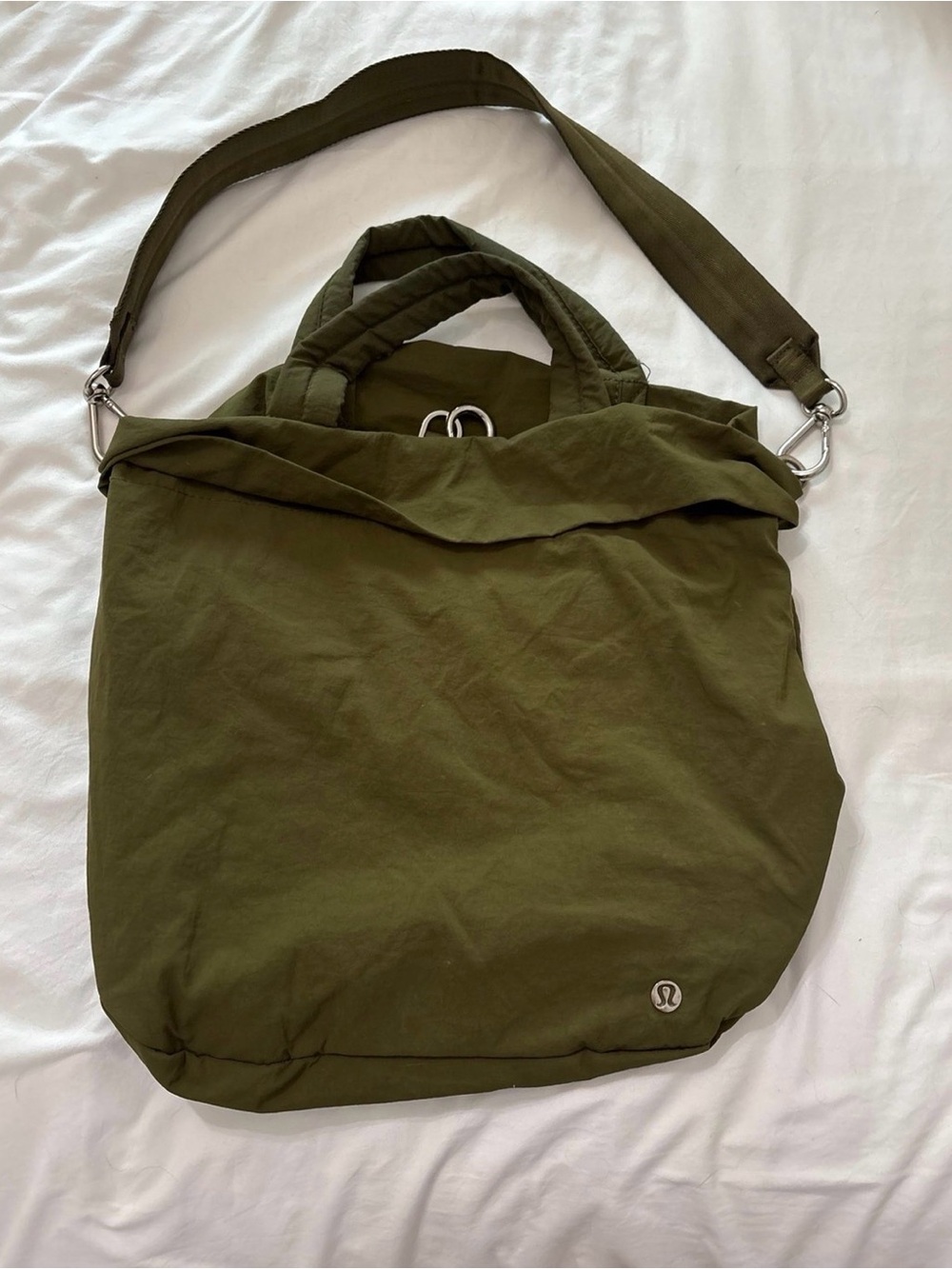 lululemon athletica Olive Green Shoulder Tote Bag